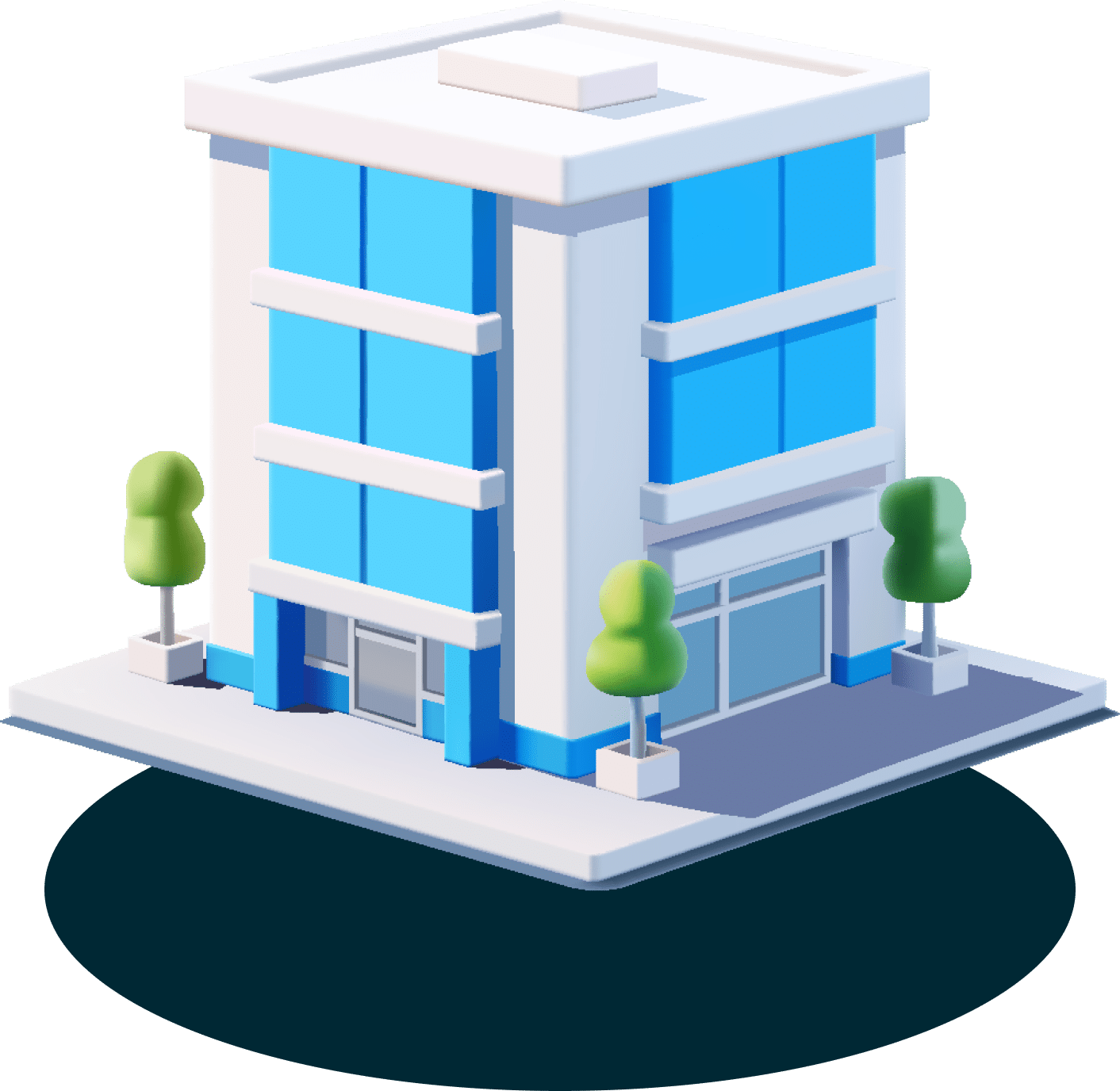 3D illustration of a modern commercial building