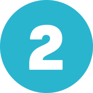 Number two in blue circle icon