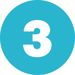Number three in blue circle icon
