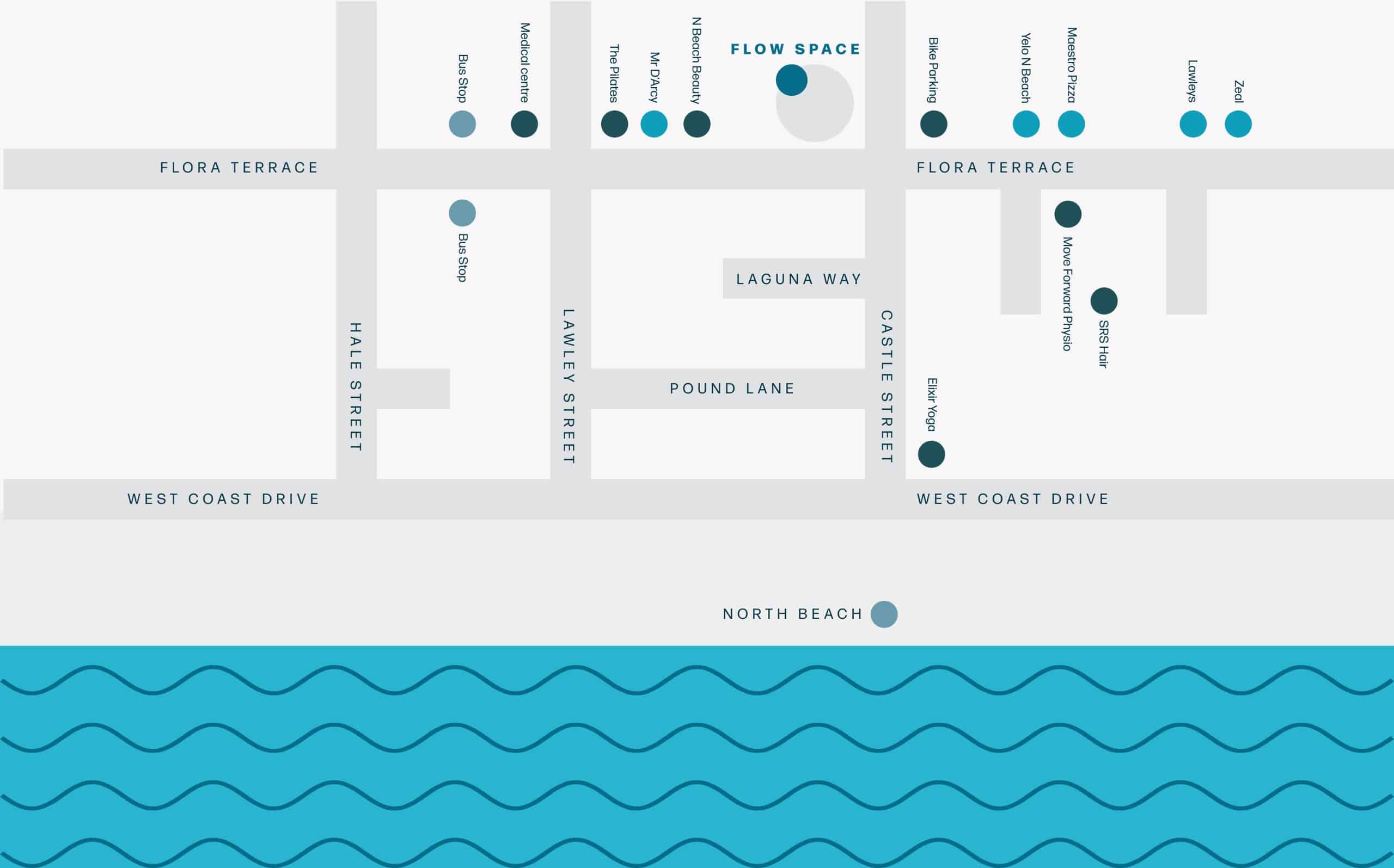 Map of the Flowspace location in Perth North Beach