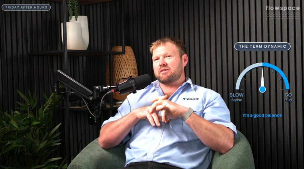 Riley Thwaites of RT Builders with a slow-to-go dial on running a business as a couple with Sophie